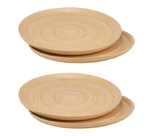 Lexa Bamboo 4 Piece Serving Plate Set