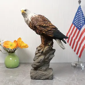 Patriotic American Bald Eagle Resin Statue, 8.66" Tall  Liberty Symbol Sculpture with Detailed Feathers and Expressive Design, Perfect for Home Decor, Independence Day Gifts, and Patriotic Collectibles, Symbolic Decoration | Expressive Eagl