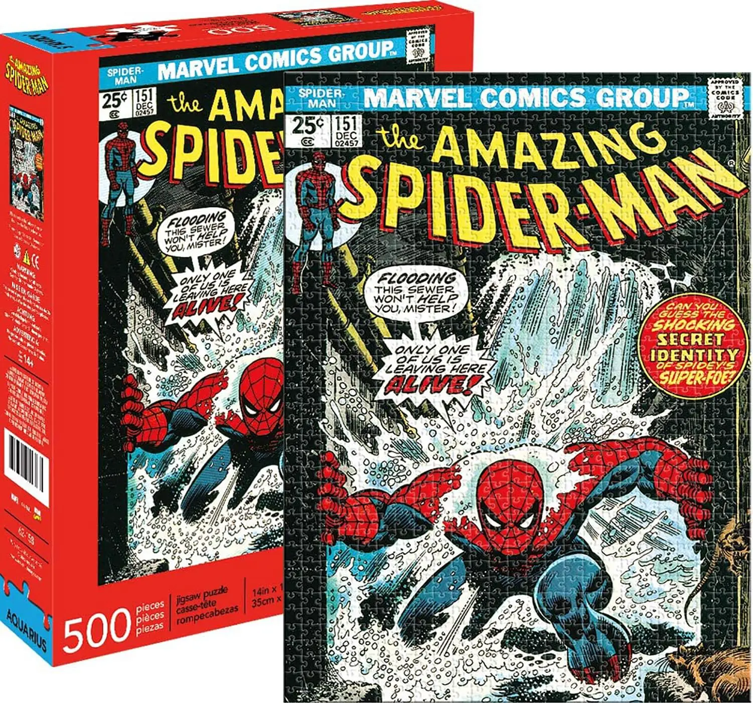 Marvel Spider-Man #151 Comic Cover 500 Piece Jigsaw Puzzle Marvel Spider-Man #151 Comic Cover 500 Piece Jigsaw Puzzle