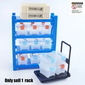 DIY Miniature Landscape Storage Rack Toy, Model Scene Storage Shelf, Miniature Landscape Accessories, Buildable Mini Storage Room, Clear Multilayer Storage, Display Stand