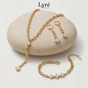 Vivienne Hardware Necklace Crystal Drop Set | NCK007