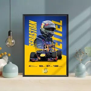 Sebastian Vettel, Red Bull, Formula 1, F1 Merch, Poster, Print, Wall Art