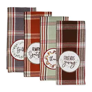 Design Imports Gathered Together Embellished Kitchen Towel Set of 4