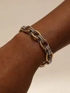 1Pcs Stainless Steel 2-Color Thick Chain Bangle Bracelet For Women Punk Style Jewelry Hip-hop Waterproof Wrist Chain Jewelry Lady Gift
