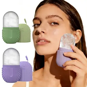 Silicone Facial Ice Mold – Pore Shrinkage, Face De-puffing, Cooling Skincare Tool – Reusable Manual Massager