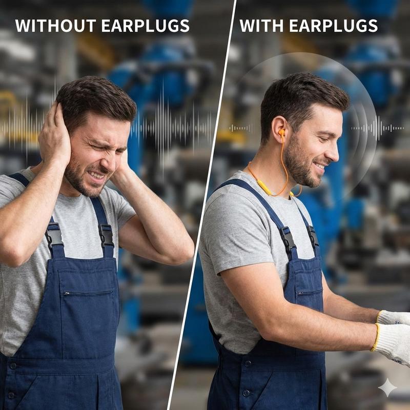 Ear Plugs Bluetooth Earphone for Work, Noise Suppression, Hearing Protection,Construction Sites, Noisy Places Blue