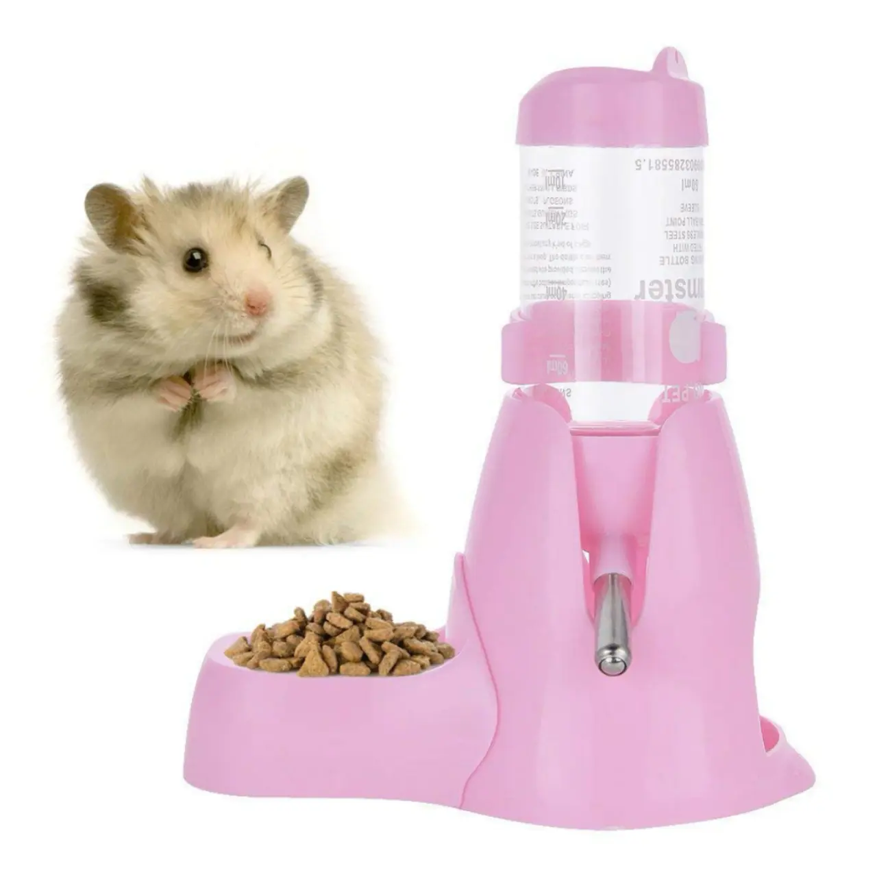 PetSafe Pink 3-in-1 Hanging Standing Hiding Kettle for Small Animals Like Hamsters Golden Bears & Dragon Cats Versatile Feeder