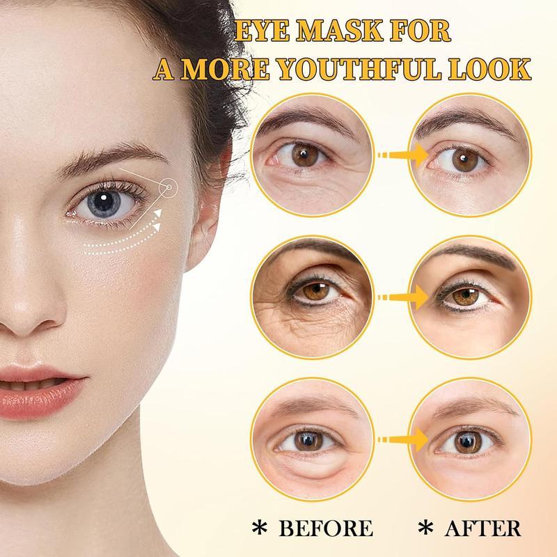 Avocado & Gold Eye Mask – Use Avocado Eye Mask During The Day And Gold Eye Mask At Night – Natural Moisturizing Eye Mask, Reduces Puffiness, Soothing Dry Skin, Eye Care Product For Daily Use