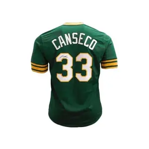 Jose Canseco Autographed Pro Style Green/Yellow Baseball Jersey (JSA)