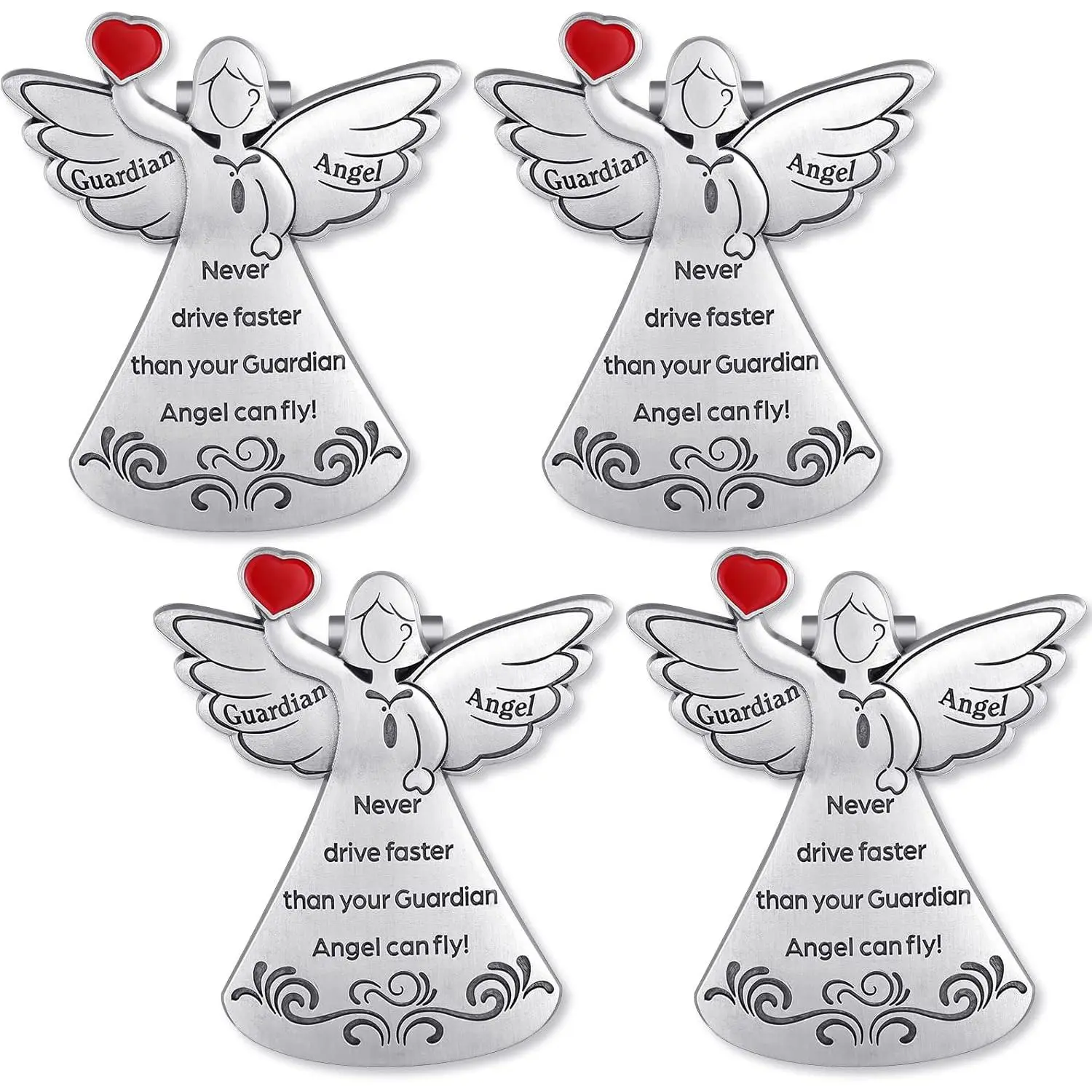 Guardian Angel Sun Visor Clip Never Drive Faster Fun  Accessories  Stuff for Teens Christian  Visor Clip Angel Visor Clip Religious  for Teens, Family, Parent, Friend, Driver (4)