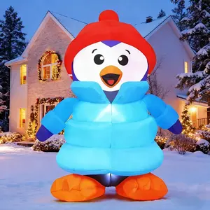 Christmas Decorations Outdoor Inflatables 6FT Penguin Yard Decor with Build-in LEDs Blow Up for Christmas Party Indoor Outdoor Yard Garden Lawn Patio