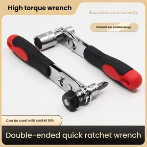Mini Quick Ratchet Wrench Dual Direction Multifunctional Tool Set, Reversible Torque Socket Screwdriver, Small Hand Tools, Swivel Socket Set
