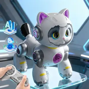 Intelligent Robot cat - Remote Control, Special Effects Robot cat, Dancing, AI Intelligent Programming Companion Toy Christmas Gift, Intellectual Toy For Students In The Back-To-School Season，Can Dance, Telling Stories，robot pet，robot