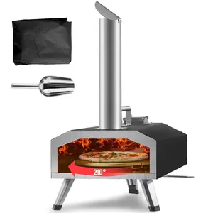 VEVOR Multi-fuel Outdoor Pizza Oven,  Wood Fired & Gas Pizza Maker with Rotating Pizza Stone, Propane Pellet Dual Fuel Pizza Grill for Backyard, Portable Pizza Ovens for Outside, CSF Certified