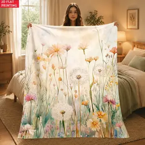 Spring Floral-Patterned Blanket — A Lightweight Home Throw (Ideal for Air-Conditioned Rooms), Suitable for Sofas, Beds, Travel, Camping, Living Rooms, Offices, Seats, and More.