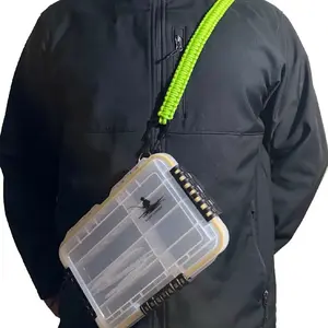 Wade Fishing Tackle Box with Paracord Strap - Compatible with Multiple Fishing Tools, Versatile Storage Solutions