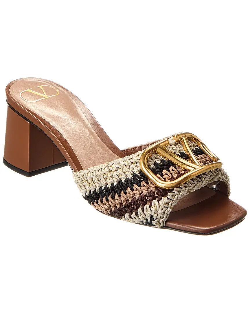 Valentino VLogo Signature 60 Woven & Leather Sandal