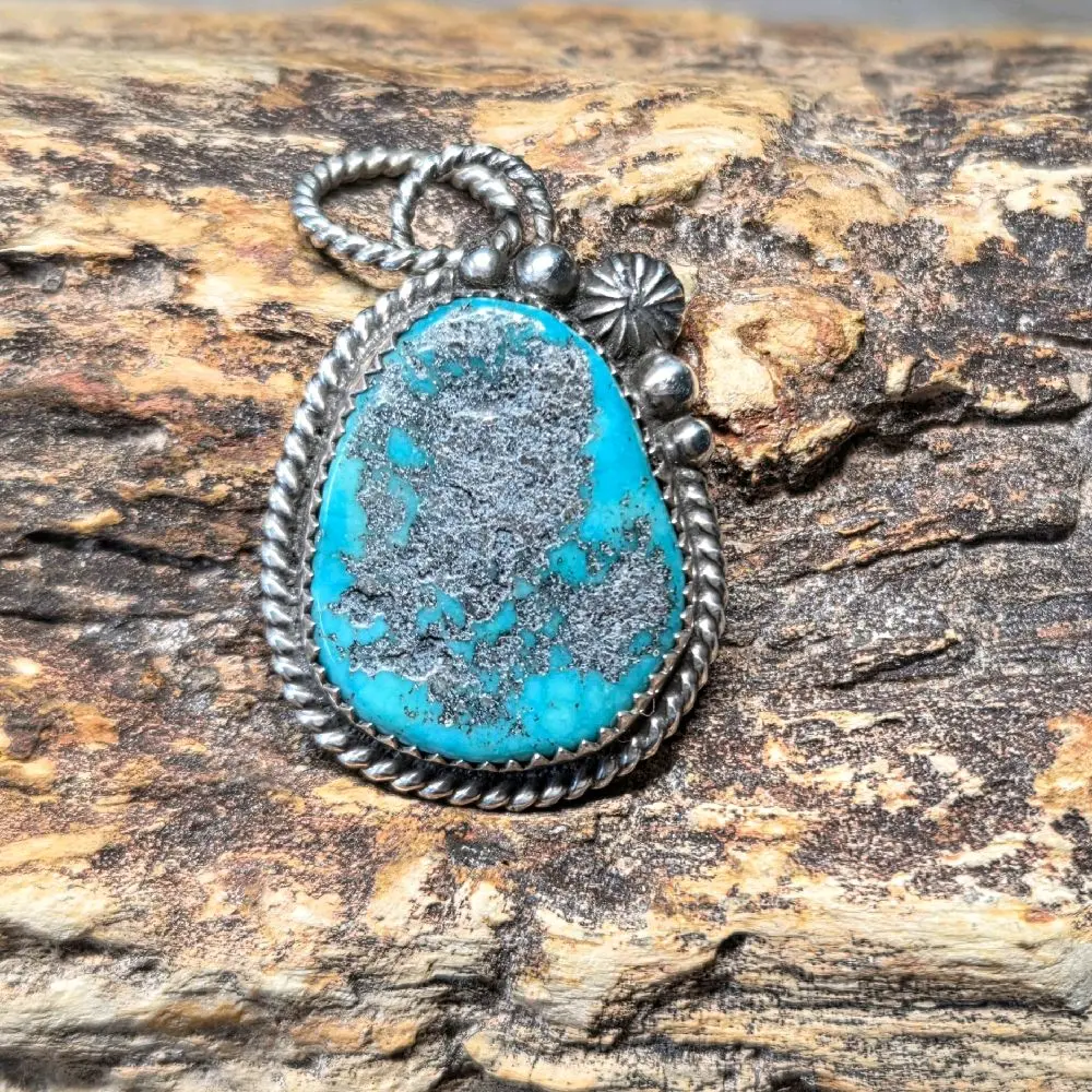 Sterling Silver Handmade Turquoise Pendant