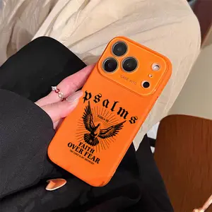 Majestic Holy Dove With Faith Over Fear Dopamine Ins Style Solid Color Phone Case with Ultra Skin friendly Touch, All Inclusive Lens Phone Case Suitable for Apple 17 16 15 14 13 12