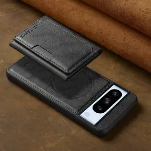 [Faux Leather Wallet Case] 2-in-1 Magnetic Faux Leather Wallet Case | Detachable for Google Pixel 10A 9A Pro XL 8A 7A Pro | 5 Credit Card Slot Holder Wireless Charging Cover