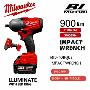 Milwaukee M18 900Nm Cordless Electric Air Pump For Car Tires Balls Portable Car Tire Inflator Electric Impact Hammer Drill Compact Corded Circular Saw with Laser Guide