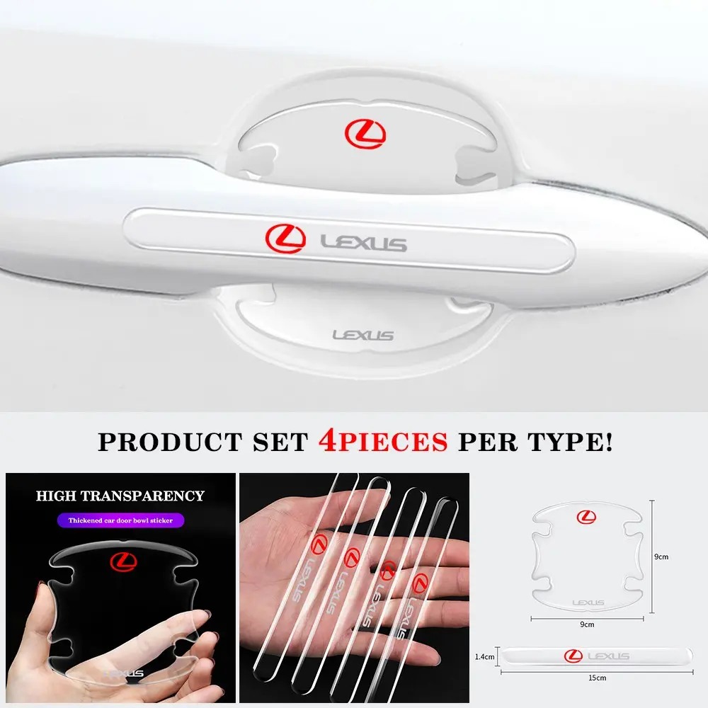 4pcs/8pcs Lexus Car Door Bowl Protector Stickers, Anti-Scratch Handle Covers, Mirror Protection Strips, Easy Install Decals for Es Rx Nx Ux Ls Lc Gx Lx Is Gs, Car Accessories