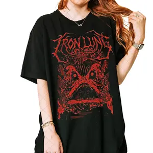 Iron Lung Horror Graphic T-Shirt – Red Death Metal Vintage Style Unisex Cotton Tee