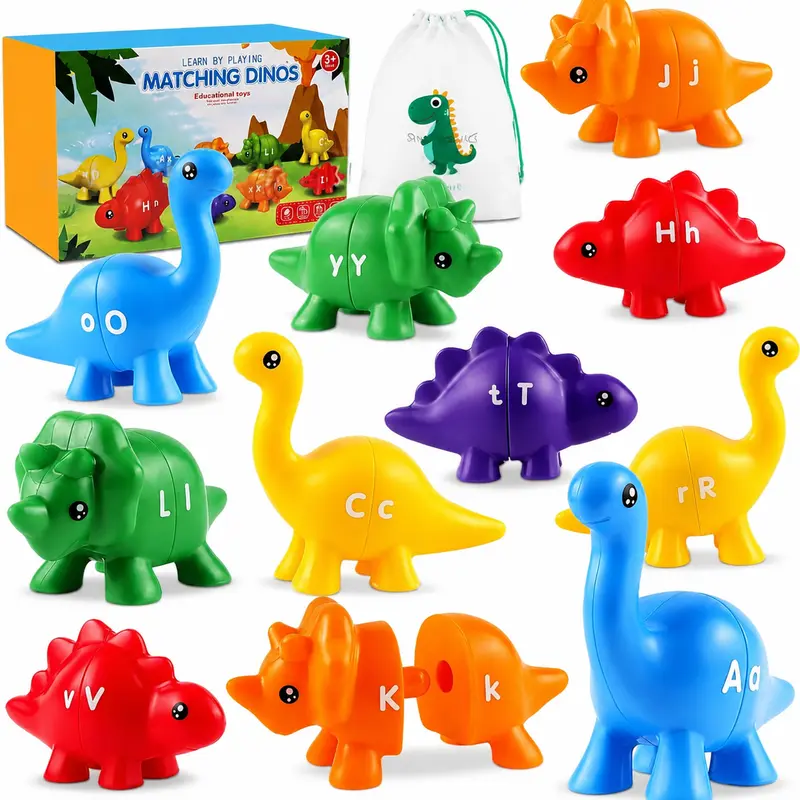 Dinosaur 26 Alphabet Letter Learning Toys ,memory training,Toddler ABC Letter Toys, Preschool Montessori Educational Language Tool, ABC Flash Cards & Kids Learning Cards,Toddler Learning Toys, Educational Tool Skill Building,School Education,learn letter
