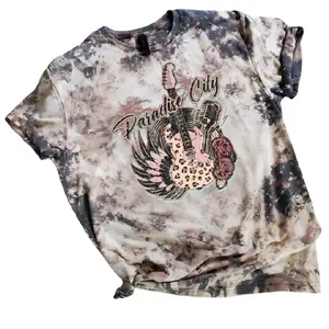 Paradise City Sublimation Bleached Tee Womenswear Comfortable Tshirt Crewneck