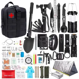 Survival Kit, 250Pcs Survival Gear First Aid Kit with Molle System Compatible Bag and Emergency Tent, Emergency Kit for Earthquake, Outdoor Adventure, Hiking, Hunting, Gifts for Men Women