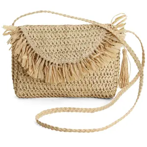 Straw Crossbody Bag - Straw Purse - Straw Bag - Ashley Brown