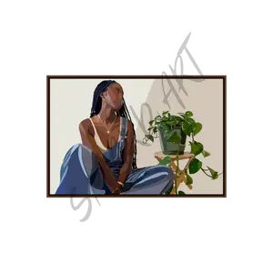 Plant Mom - Smard Black Wall Art Print/ Canvas for Home /Office Decor