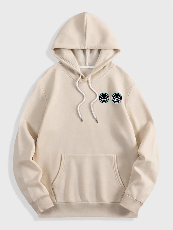 One Piece Anime Graphic Oversized Streetwear Hoodie for Men, Comfortable Casual Pullover with Flame Print for Otaku & Street Fashion Enthusiasts