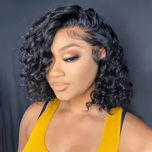 Recool Hair Water Wave 100% Human Hair Glueless Bob Wig 6×5 HD Lace Front Short Wig