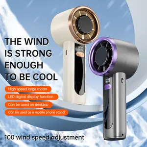 Mini Handheld Cooling Fan, 100 Speed Adjustable, Smart LED Display Foldable Neck/Desk/Hand Fan, 3-in-1 Compact Design, Summer Must-Have for Camping & Travel essentials outdoorfun