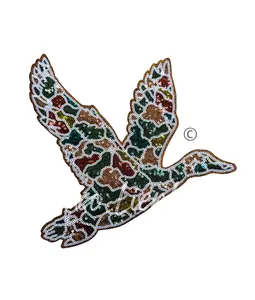 Camo Mallard Duck Hunting Sequin Patch - Large