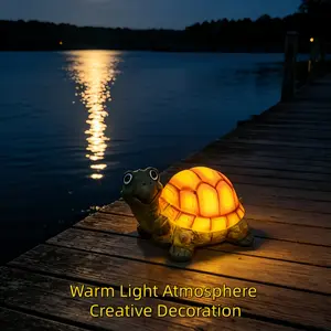 Solar Turtle Garden Light, Waterproof LED Outdoor Decorative Lamp, Warm Light Cute Turtle Ornament, Ideal for Courtyard, Lawn, Pathway