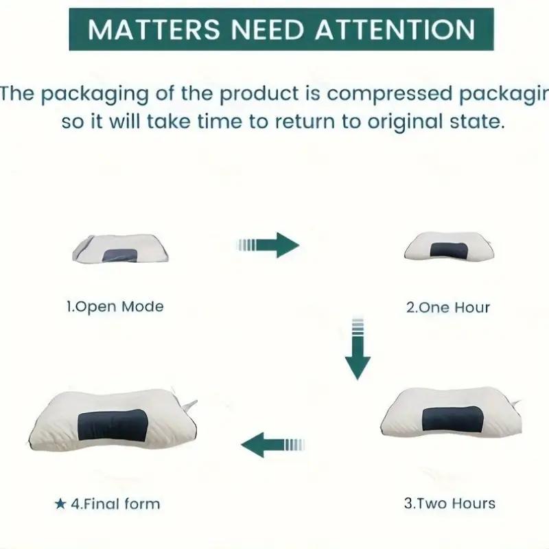 Buy 2 Get 2 Free 4 Soft Woven Neck Massage Couple Pillows Adjustable Ergonomic Orthopedic Support High-Quality Pillow Core Detachable Pillowcase Comfortable Sleep