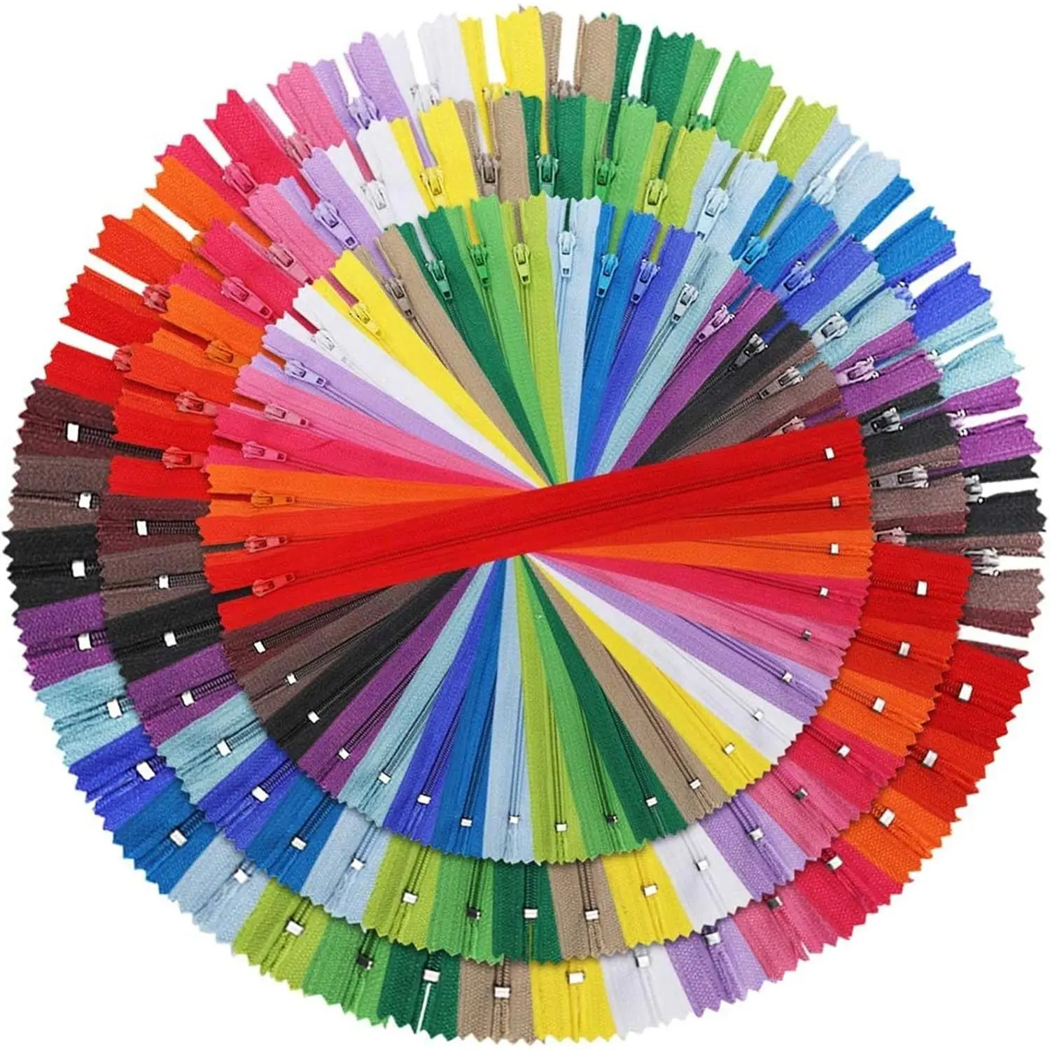 Zippers - 120 count  Nylon Coil Zippers, 7.8", "12", "16 Inches, 20  Colors for Tailor Sewing Crafts