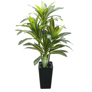 Artificial Dracaena Tree - 6FT Tall Fake Plants with White Tall Planter - Artificial Plants Indoor Floor Plant in Pot - Large Tropical Fake Yucca Potted Tree for Home Office Living Room Decor