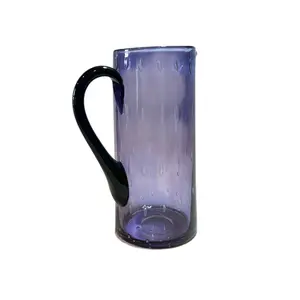 Purple Amethyst Tall Glass Pouring Pitcher