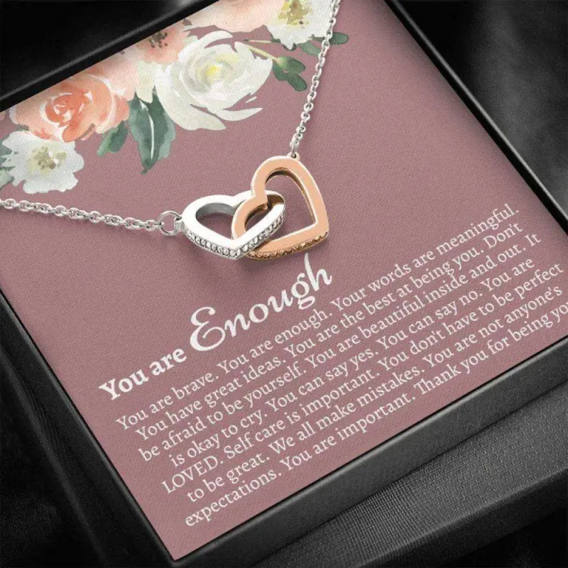 Friend Necklace, You Are Enough Necklace, Motivational Gift For Her, You Are Enough Gift, Gift To Encourage And Inspire, Message To My Daughter, Daughter Gift, Father Daughter Necklace, Christmas Gift, Birthday Gift