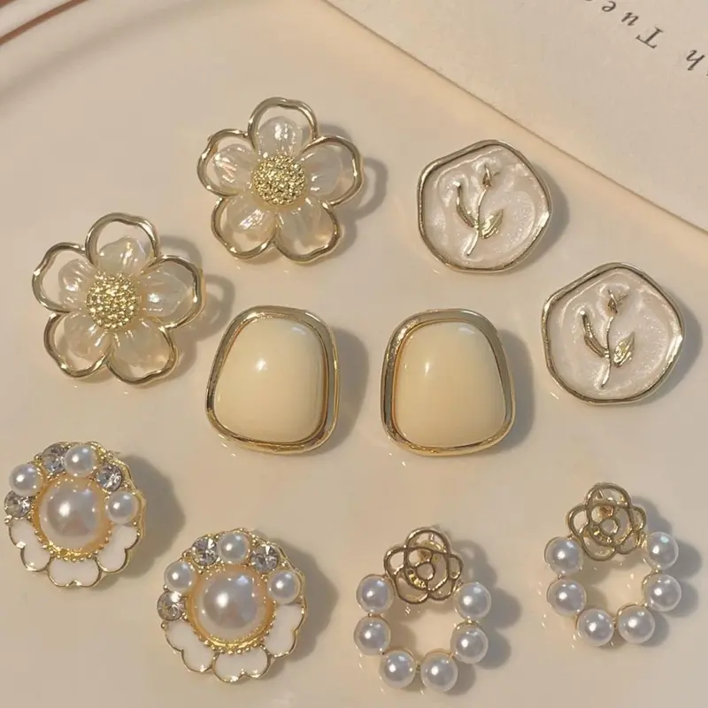 Faux Pearl & Flower Decorated Stud Earrings, Elegant Jewelry for Women, Trendy All-match & Exquisite Jewelry for Birthday Gift