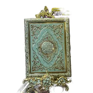 Elegant Quran Holder Decoration Beautifully designed plastic Quran holder with an antique-style finish and intricate Islamic patterns.
