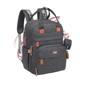 BabbleRoo The Original Diaper Bag | Baby Essentials Travel Tote | Multi Function Water Resistant Diaper Bag |Travel Essentials Baby Bag with Changing Pad | Stroller Straps & Pacifier Case - L Size