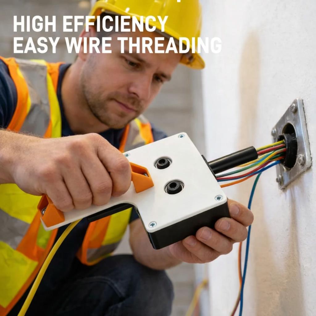 Efficient Cable Pulling Tool for Drill – Heavy-Duty Wire Puller for Conduit, 8mm Capacity Cable Feeding Tool for Electricians, Smooth Wiring Through Pipes & Tight Spaces Efficient Cable Pulling Tool for Drill – Heavy-Duty Wire Puller for Conduit, 8mm Capacity Cable Feeding Tool for Electricians, Smooth Wiring Through Pipes & Tight Spaces