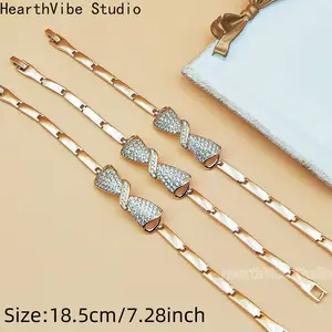 Unisex Chic Elegant Sporty Wristbands - 2026 Light Luxury Dainty Diamonds Stackable Bracelets, 3-Lives Design, Butterfly Knot-Embedded Band for Sports, Outdoor Use