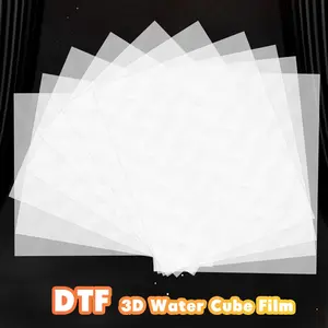 10 Sheets 3D Water Cube Print Film 8.3in X 11.8in DTF Heat Transfer Film Compatible with Inkjet Printer Long-Lasting Transfer for Clothing T-Shirts Hats