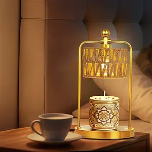 Flame-Free Fragrance Lamp🕯️ Retro Wax Melt Warmer with Timer & Dimmer – Cozy Bedroom Vibe, Safe for Pets & Kids