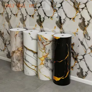 Self-Adhesive Marble Pattern Wallpaper, Marble Backsplash Wallpaper, Foam Waterproof Wall Sticker, Suitable for Countertops, Cabinets, Furniture, Bedroom, Living Room, Hotel Decor